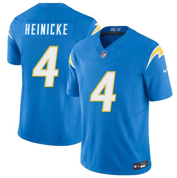 Men & Women & Youth Los Angeles Chargers #4 Taylor Heinicke Blue 2025 F.U.S.E. Vapor Limited Stitched Jersey